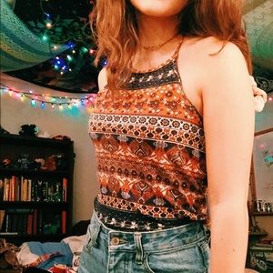boho halter neck tank top